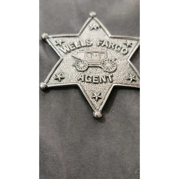 Vtg Wells Fargo Agent Star Badge Brooch Pin - Picture 2 of 4